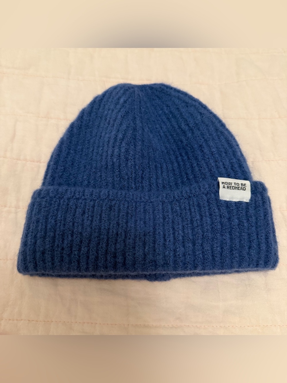 How To Be A Redhead Blue Ribbed Beanie